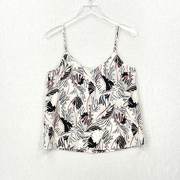 EQUIPMENT Layla Silk Print Cami Womens Small White Black Floral Leaf Print Layer - Picture 3 of 15